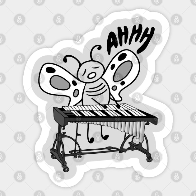 Little Butterfly Vibraphone Player In Love with Music of Vibraphone Mallets Sticker by Mochabonk